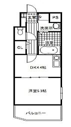 アベニュー岡 1Kの間取図画像