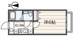 ソル　フローラ八雲 1階1Kの間取り
