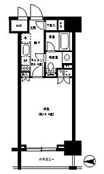 パークキューブ神田 6階1Kの間取り