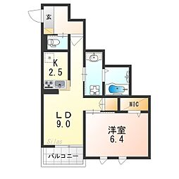 京阪本線 土居駅 徒歩7分の賃貸アパート 2階1LDKの間取り