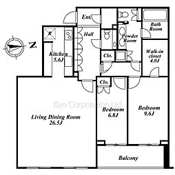 代々木パークハウス　ＰＲＩＭＥ　ＨＩＬＬＳ 3階2LDKの間取り