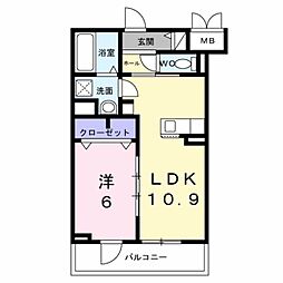 セレーナ オーヴェスト 1LDKの間取図画像