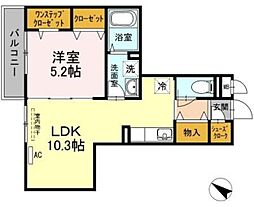 コート港南中央 1LDKの間取図画像