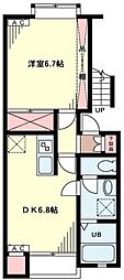 サン・ガーデン 1DKの間取図画像