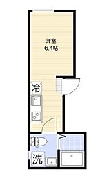 アレクシス羽田 1階ワンルームの間取り
