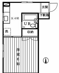 サマックス・ペルル 1階1Kの間取り