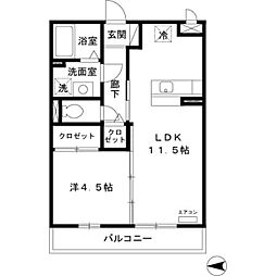 ビアンコ光が丘 3階1LDKの間取り