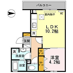 メゾン・プレミール 1LDKの間取図画像