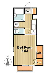 アドラブール多摩境 1階1Kの間取り