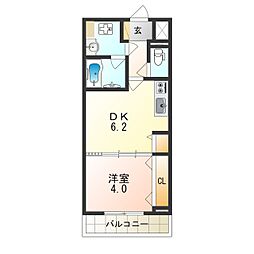 シェトワ千里山 3階1DKの間取り