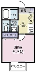 キャメル南鳩ヶ谷一丁目 1Kの間取図画像