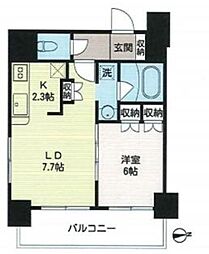 JR京浜東北・根岸線 大井町駅 徒歩7分の賃貸マンション 6階1LDKの間取り