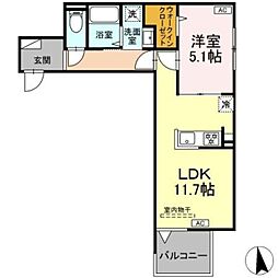 セレスティア東向島 2階1LDKの間取り