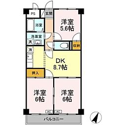 シティパル瑞江 3DKの間取図画像