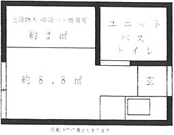矢口第2ハイツ 2階ワンルームの間取り