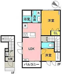 メゾン・ソレイユ 2LDKの間取図画像