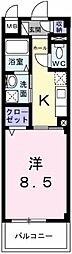 サニーキャンプ東雲2 1Kの間取図画像