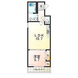 南海線 七道駅 徒歩6分の賃貸アパート 3階1LDKの間取り