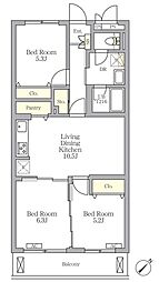 メゾンカルム中落合Ｓｏｕｔｈ 3階3LDKの間取り