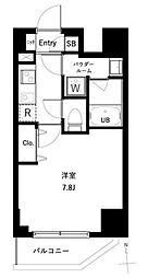 アーバンパーク綾瀬III 9階1Kの間取り
