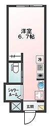 GlanSky羽田 ワンルームの間取図画像