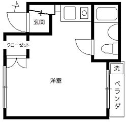 榎本ハイム 3階ワンルームの間取り