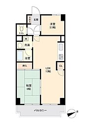 入間市駅前第2ビル 2LDKの間取図画像