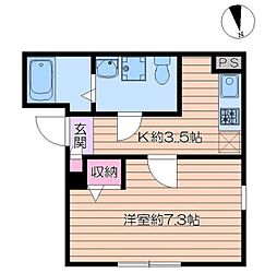 ＩＲＯＨＡ浅草 3階1Kの間取り