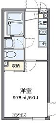 クレイノラメールエムズ 2階1Kの間取り