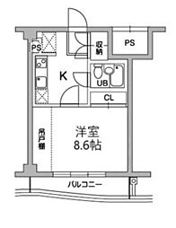 T'sgarden稲城 1Kの間取図画像