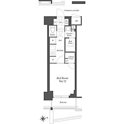 ブランシエスタ東陽町 6階1Kの間取り