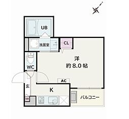 Jack imanariI 1Kの間取図画像