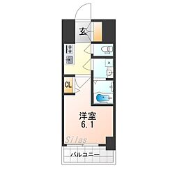 エスリード江坂セントラム 1Kの間取図画像