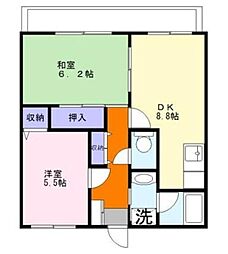 Ｉ・Ｆビル 2階2DKの間取り