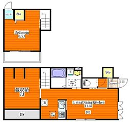 ベル パンセ 1階1LDKの間取り