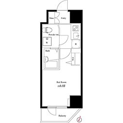 JR山手線 池袋駅 徒歩6分の賃貸マンション 9階1Kの間取り