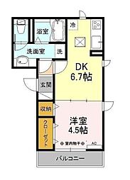 ヴィラ・マウントコーストII 1階1DKの間取り