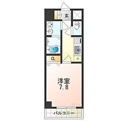 トレノーヴェ南巽 5階1Kの間取り