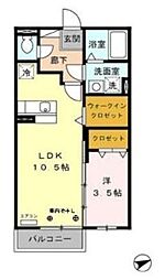 西武新宿線 上石神井駅 徒歩14分の賃貸アパート 1階1LDKの間取り