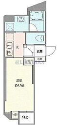 プレニーズ護国寺PREMIER ワンルームの間取図画像