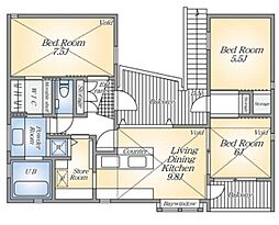 本駒込6丁目大和郷アパート 2階3LDKの間取り