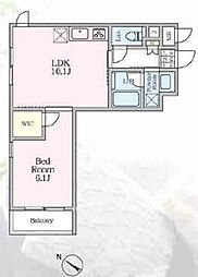 メゾンドエム初台 3階1LDKの間取り