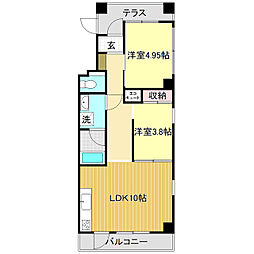 ラコント1 2LDKの間取図画像