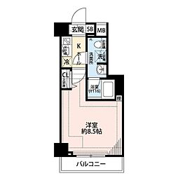 プレール・ドゥーク練馬中村橋 1Kの間取図画像