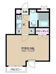 ヴェルデ中野本町 1Kの間取図画像