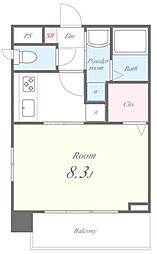 ナチュラルハウス 2階1Kの間取り