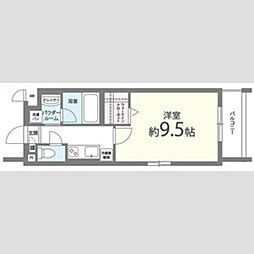 JR東海道・山陽本線 立花駅 徒歩7分の賃貸マンション 1階1Kの間取り