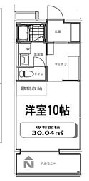 龍馬 1Kの間取図画像