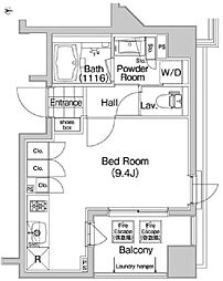 コンフォリア笹塚 6階ワンルームの間取り