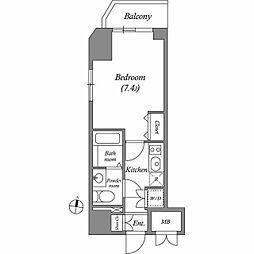 ヒューマンハイム亀戸II 10階1Kの間取り